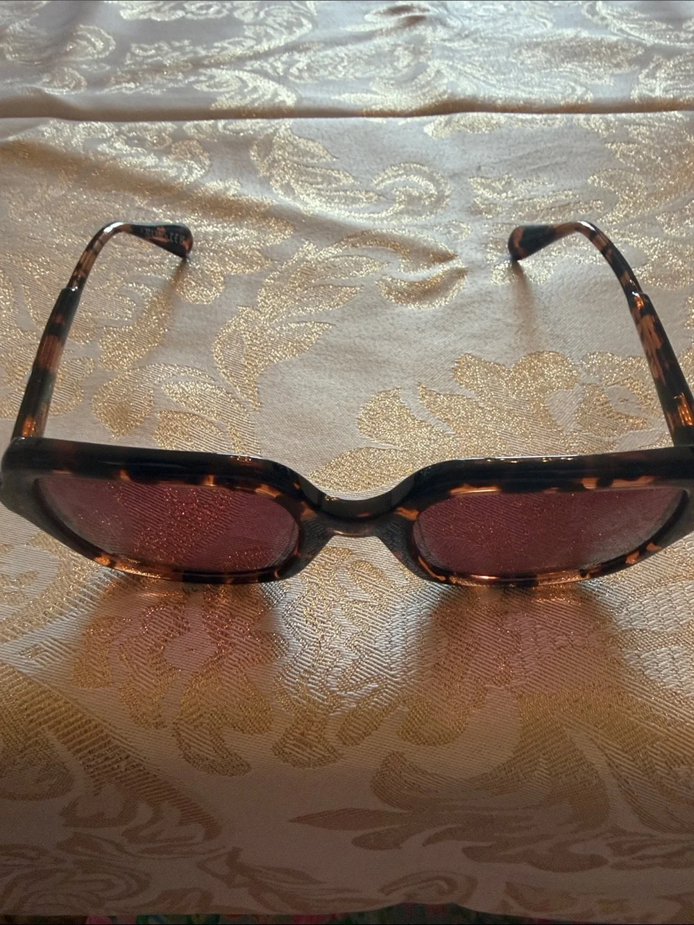 MaxMara Tortoiseshell Square Sunglasses with Red Pouch